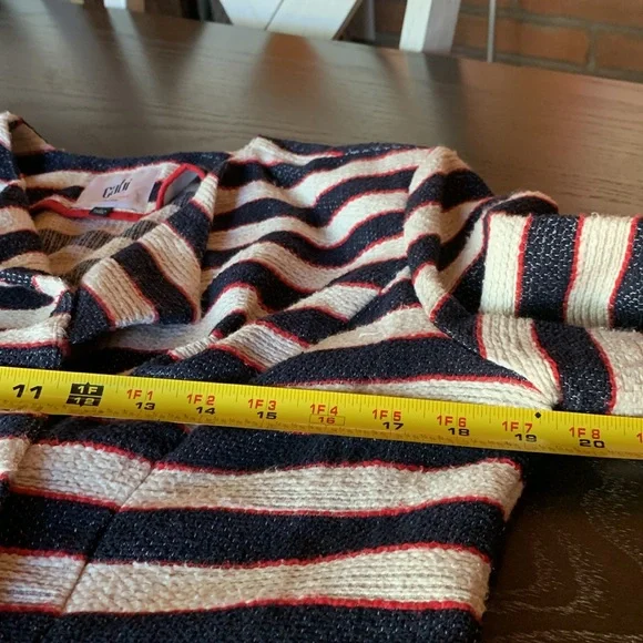 Cabi women’s blazer jacket unlined red cream blue size 8 nautical coastal office - Picture 16 of 17